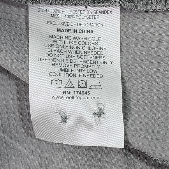 Reel Life Shirt Mens 2XL Button Front Vented Fishing Outdoor Gray Long Sleeves - Picture 12 of 16